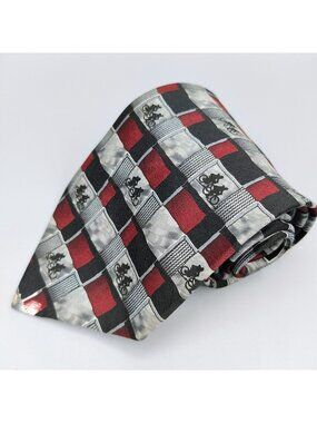 Johnson Brothers Made in USA Checkered Bicycle Pattern Washable Necktie